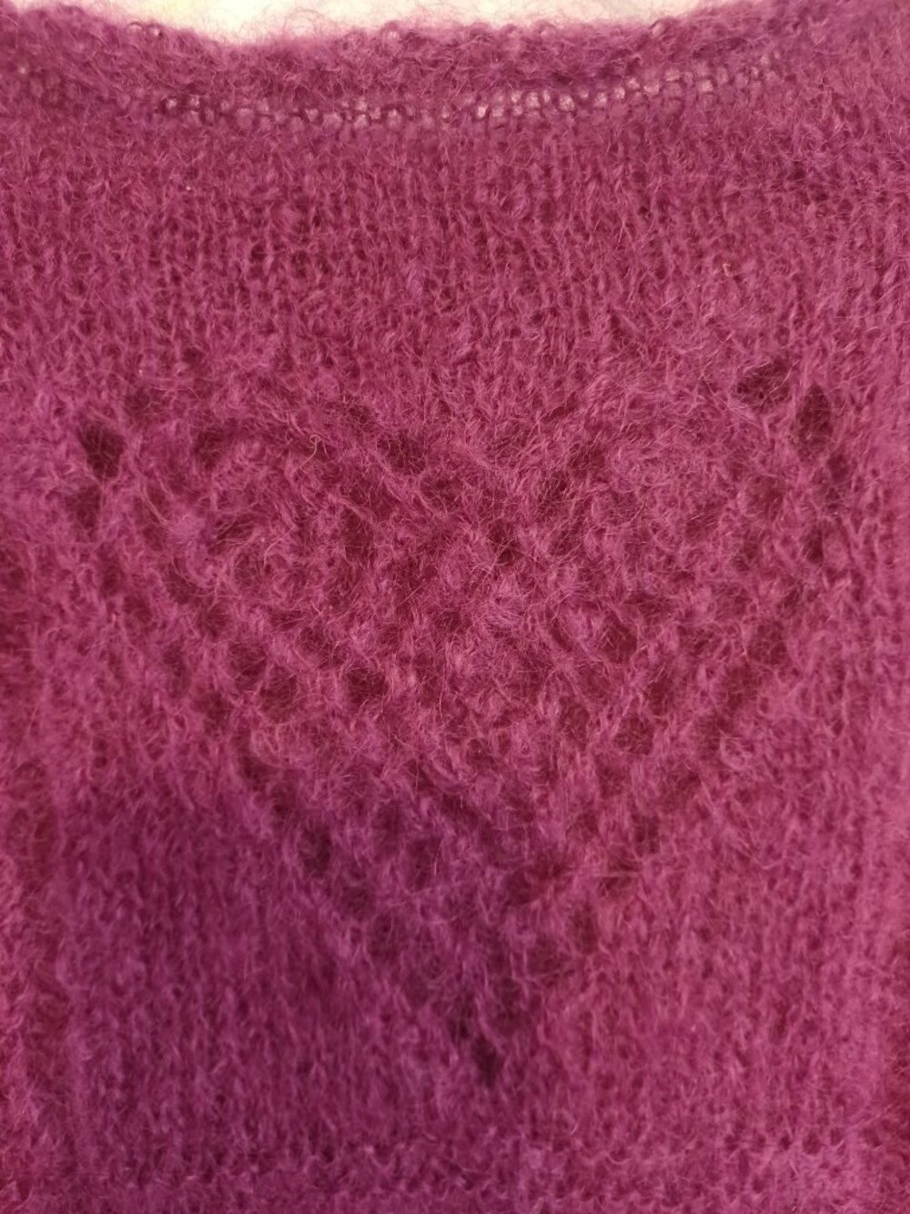 Pure Mohair Plum Purple Sweater Dress/Tunic Handmade L/XL